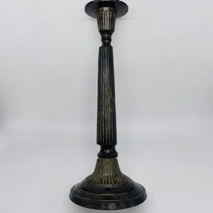 Brass Like Candlestick Holder Heavy Made in India 9.25 Inches